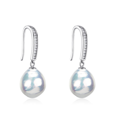10-12mm Waterdrop Baroque Pearl Hook Earrings